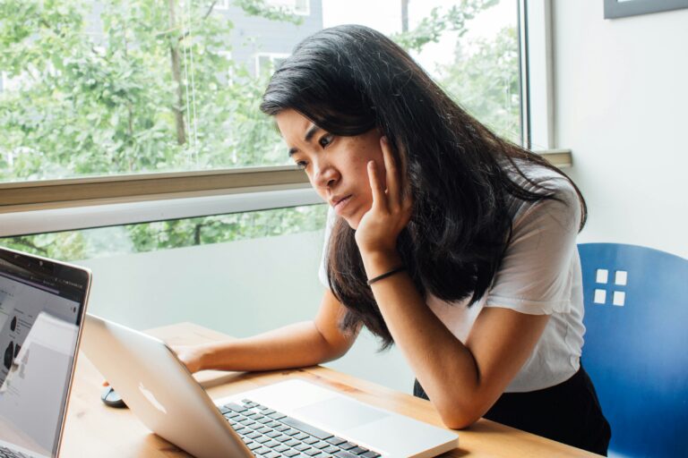 Girl using Computer